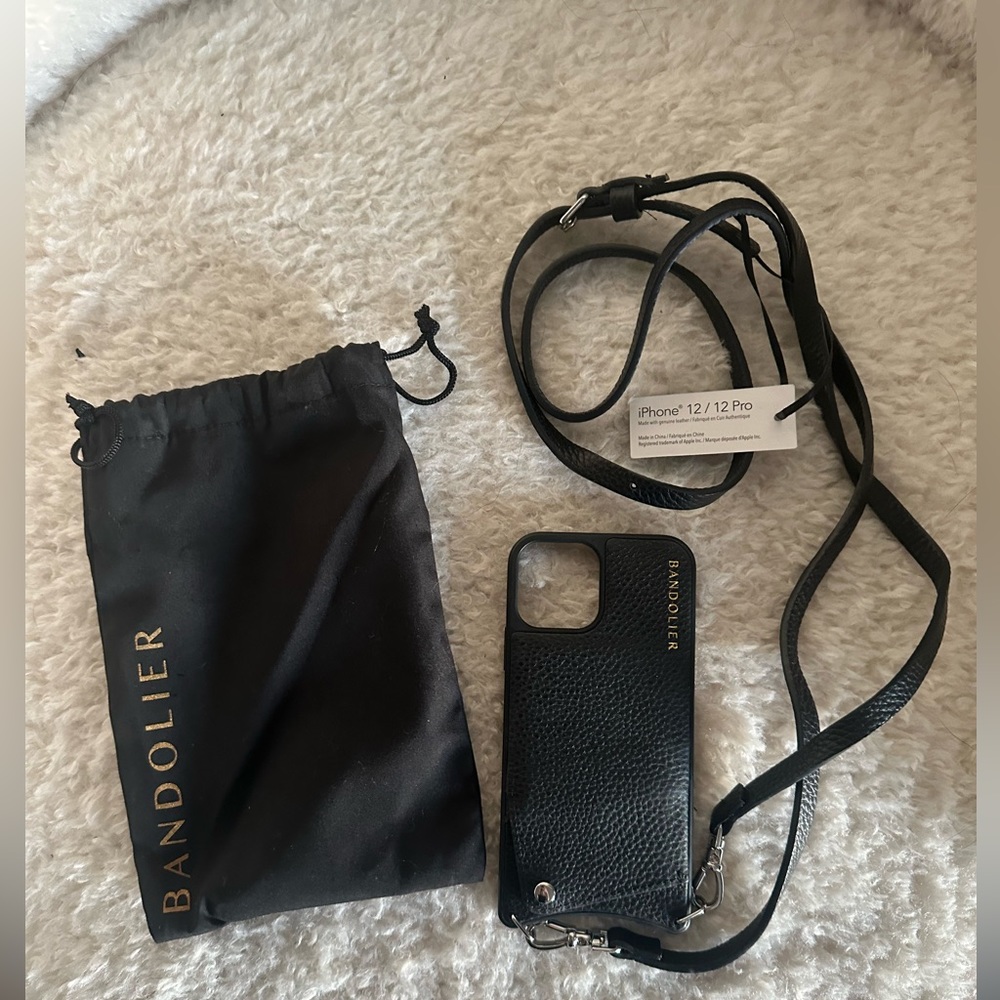 Bandolier IPhone Emma 12/12 Pro Leather Crossbody phone case NWT